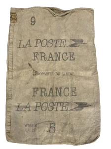 Saco Postal Francia De Colección LA Poste Lienzo No. Transportista de correo de ruta 5/8 reversible - Imagen 1 de 9