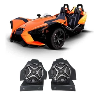 Polaris Slingshot Behind Seat Under Hoops 6.5" Waterproof Speakers + Enclosures - Picture 1 of 11