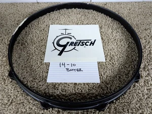 Gretsch USA Snare Drum Hoop 14" 10 Hole Batter - Black Die Cast NOS - Picture 1 of 2