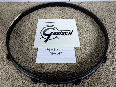 Gretsch USA Snare Drum Hoop 14" 10 Hole Batter - Black Die Cast NOS - Image 1 of 2