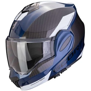 CASCO MODULARE MOTO SCORPION EXO TECH EVO TEAM BLU TOURING BACKFLIP 180° - Foto 1 di 8