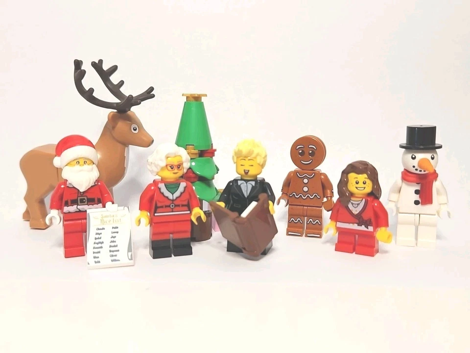 Lego Holiday Minifigure Lot Santa Claus Gingerbread Man Reindeer Snowman Gift - Image 1 of 4