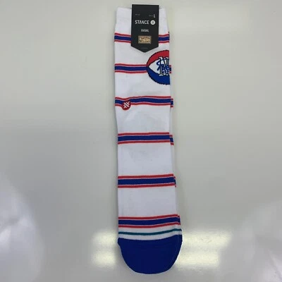 New York Nets Stance NBA HWC Hardwood Classics Socks Large Men's 9-13 Brooklyn - Image 1 of 4