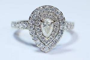 GIA 1.31 ct “Pear” diamond solitaire 14k Wedding Ring - Picture 1 of 15