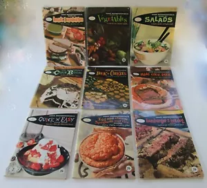 Vintage 1958 Lot (10) GOOD HOUSEKEEPING COOKBOOKS Pie+Cookies+Cake+Salads+Meat.. - Picture 1 of 5