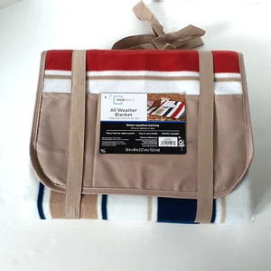 All Weather Reversible WR Blanket by Mainstays 50"x 60" Spice Stripe New w/Tags - Picture 1 of 9