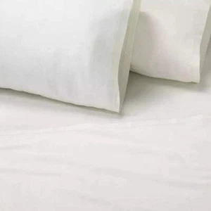 Hearth & Hand with Magnolia Hem Stitch QUEEN Linen Blend Sheet Set Cream - Picture 1 of 3
