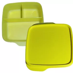 New Tupperware ECO Lunch It Divided Container Yellow Bento Box Meal Prep BPAFree - Picture 1 of 7