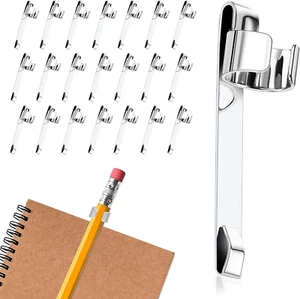 20 Pezzi Clip per Penna in Metallo Snap in Matita Clip per Camicia Tasca, Penna Portatile Ho - Foto 1 di 12