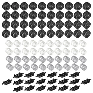 LEGO City - Wheel, Tire and Axle Set - Black, White, and Light Gray, 100 Pieces - Picture 1 of 1