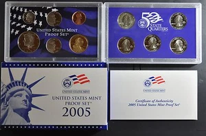 2005 S U.S. Mint 11 Coin Clad Proof Set with Box & COA / OVP - Bild 1 von 3