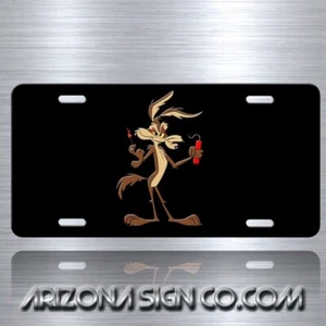 Wile e Coyote aus Roadrunner Cartoon Aluminium Replik Requisite Nummernschild Anhänger - Bild 1 von 6