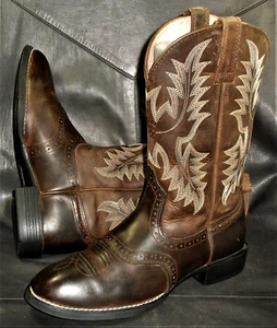 ARIAT Heritage Stockman Damen braun geöltes Leder Cowboystiefel Größe US 6,5B - Bild 1 von 5