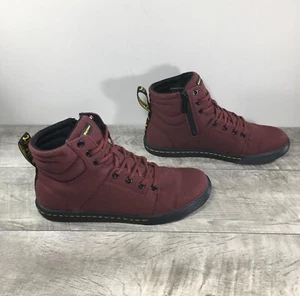 Women’s Dr. Docs Martens Rozarya II Ankle Oxblood Canvas Boots Size 7 UK 9 US - Picture 1 of 9