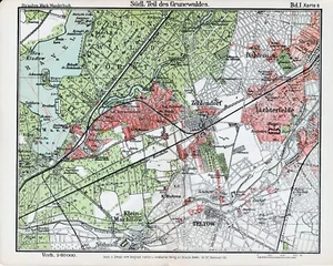 Berlino Grunewald Süd 1909 cl. orig. Mappa della città/W + testo (18 p.) Zehlendorf - Foto 1 di 3