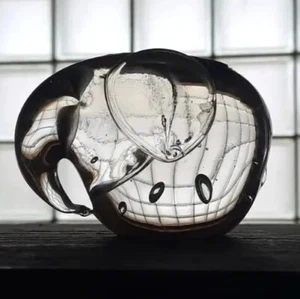 🙂 Estatuilla única de elefante de vidrio transparente pisapapeles burbujas regalo #oz - Imagen 1 de 7