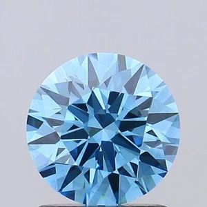Round 1.02 Cts Fancy Vivid Blue VS2 IGI Certified Lab Grown CVD Diamond - Picture 1 of 10