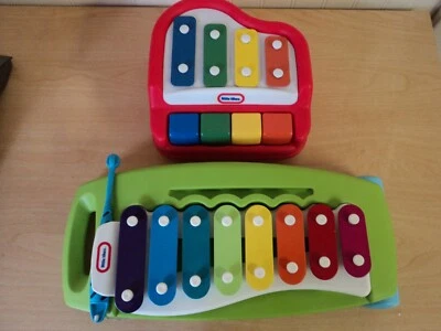 DE COLECCIÓN Little Tikes Tap A Tune 4 teclas bebé niño piano y xilófono juguete ¡en muy buen estado! Foto 1 de 4