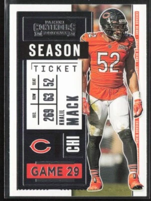 2020 Panini Contenders Red Zone #81 Khalil Mack Chicago Bears - Image 1 of 2