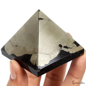 Natural Pyrite Pyramid Untreated Crystal Healing Energy Power Gemstone 327 gram - Picture 1 of 8