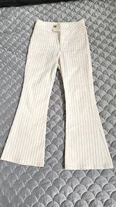 Frame Women Pants Size 26 Le Hardy Crop Flare Nautical Coastal Retro Striped - Picture 1 of 10
