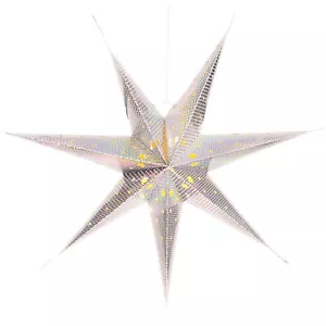 LED Deko Stern silberfarben - Weihnachtsdekoration Stern mit Beleuchtung - 60 cm - Bild 1 von 5
