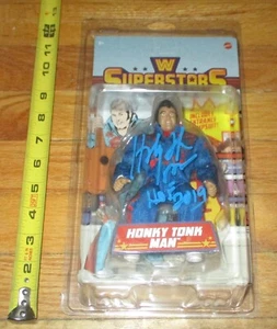 Figura de lucha libre de superestrellas firmada por Honkytonk Man 2021 WWF WWE certificado de autenticidad WCW Memphis - Imagen 1 de 7