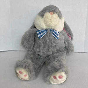 JC Penney Collection Large Plush Gray Pink Easter Rabbit Bunny Vintage 24 Inch - Picture 1 of 8