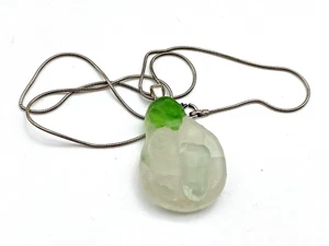 Vintage Pendant Sterling Silver 925 Jewellery Sea Glass Grape Caprice 15.32g - Picture 1 of 8