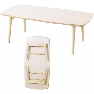 Wood Folding Coffee Table Whitewash Wooden Azumaya SGS-229WW F'Kolme-USA NEW - Picture 1 of 13