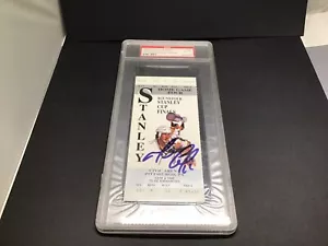 Mario Lemieux Signed 1992 Stanley Cup Finals Game Ticket Penguins PSA/DNA COA - Picture 1 of 7