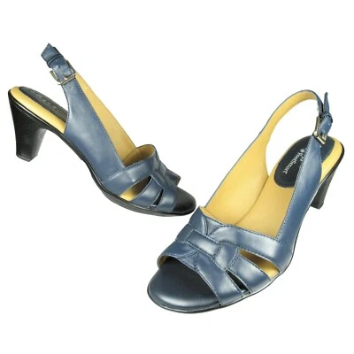 Softspots at FootSmart Nadira Slingback Heels 9W Arcadia Navy Round Open Toe - Image 1 of 4