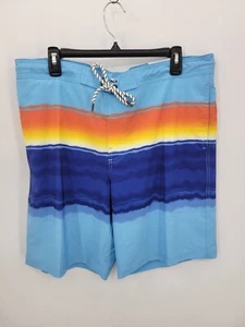 Sonoma Board Shorts Mens Large Blue Stripe 9" Inseam Flexwear Beach Swim Trunks - Picture 1 of 8