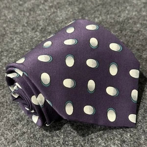Courreges Homme lila weiß blau Foulard geometrisch oval italienische Seidenkrawatte für Herren - Bild 1 von 8