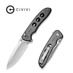 CIVIVI HYPERPULSE Buttonlock Knife Grey Aluminium Sandvik Steel C23087A-3 - Picture 1 of 12