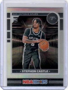 2024-25 NBA Hoops Stephon Castle Premium Silver Prizm Insert Card Spurs - Picture 1 of 2