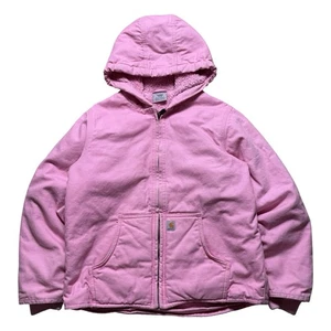 Abrigo Chaqueta Carhartt Jóvenes Niñas Mediano 10-12 Rosa Cremallera Completa Forrado Sherpa Con Capucha - Imagen 1 de 7