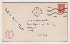 E5366: 1941 Ottawa, Canada WW II Internment Camp Lettersheet - Picture 1 of 3