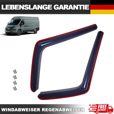 2-Tlg In-channel Für 2006-22 Fiat Ducato Windabweiser Regenabweiser Getönt - Bild 1 von 4
