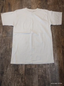 Beneficial T's Sz Small Organic Cotton Unisex T Shirt Beige Heavy Knit Cotton - Picture 1 of 2