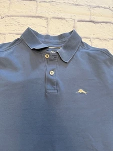 Tommy Bahama Large Men's Light Blue Pima Cotton Short Sleeve Polo Shirt - Picture 1 of 9