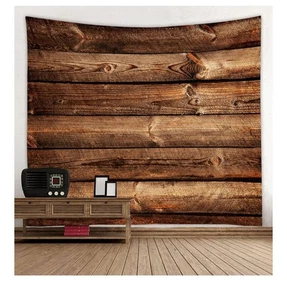 Neu Holz Bohle Muster Stoff Wandteppich Wandbehang - Bild 1 von 8
