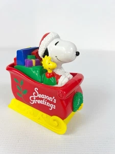 Vintage Whitman’s Candies Christmas Sleigh Coin Bank Peanuts Snoopy Woodstock - Picture 1 of 7