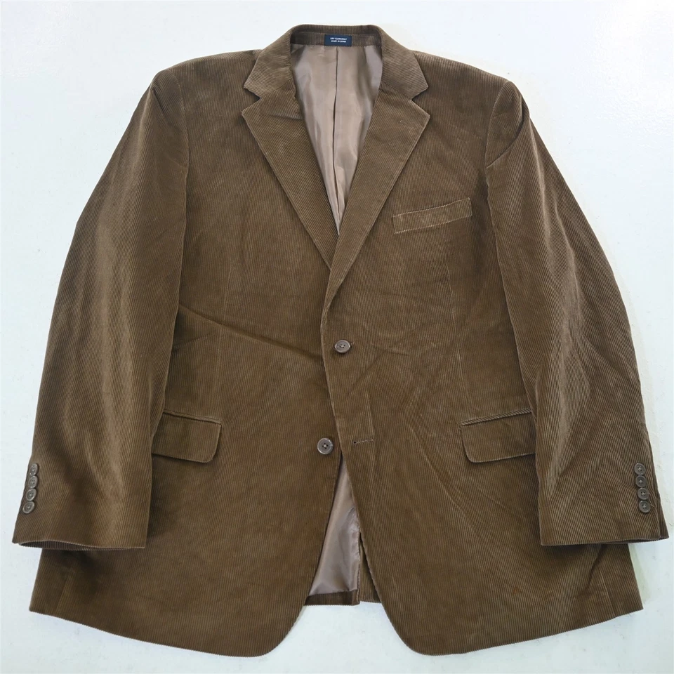 Blazer Traje Chaqueta Abrigo Deportivo Saddlebred 48R Marrón Tostado 100% Algodón Pana Para Hombre Foto 1 de 4