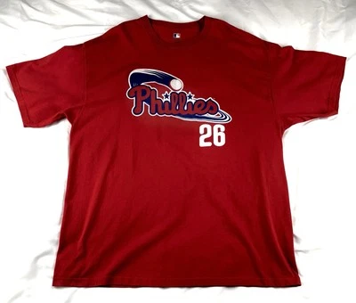 Philadelphia Phillies C. Utley #26 T-Shirt Men's 2XL Red MLB Genuine Merchandise - Image 1 of 4