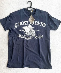 Johnson Motors Ghost Riders Midnight Rally M Faded Black Shirt Neu ohne Etikett - Bild 1 von 7