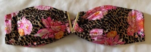 Victorias Secret Floral Leopard Print Bandeau Bikini Top Size Large NWOT - Picture 1 of 3