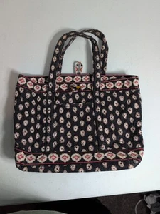 Vera Bradley Beuteltasche/Handtasche, schwarz mit rotem Besatz. - Bild 1 von 17