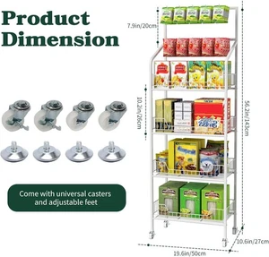 Scaffale Espositore Chip,4 Livelli Espositore Snack Scaffali con Ruote e Ganci - Foto 1 di 7