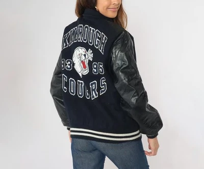 Vintage 90s Kimbrough Cougars Navy Blue Wool Varsity Letterman Jacket 1993-1995 - Image 1 of 4
